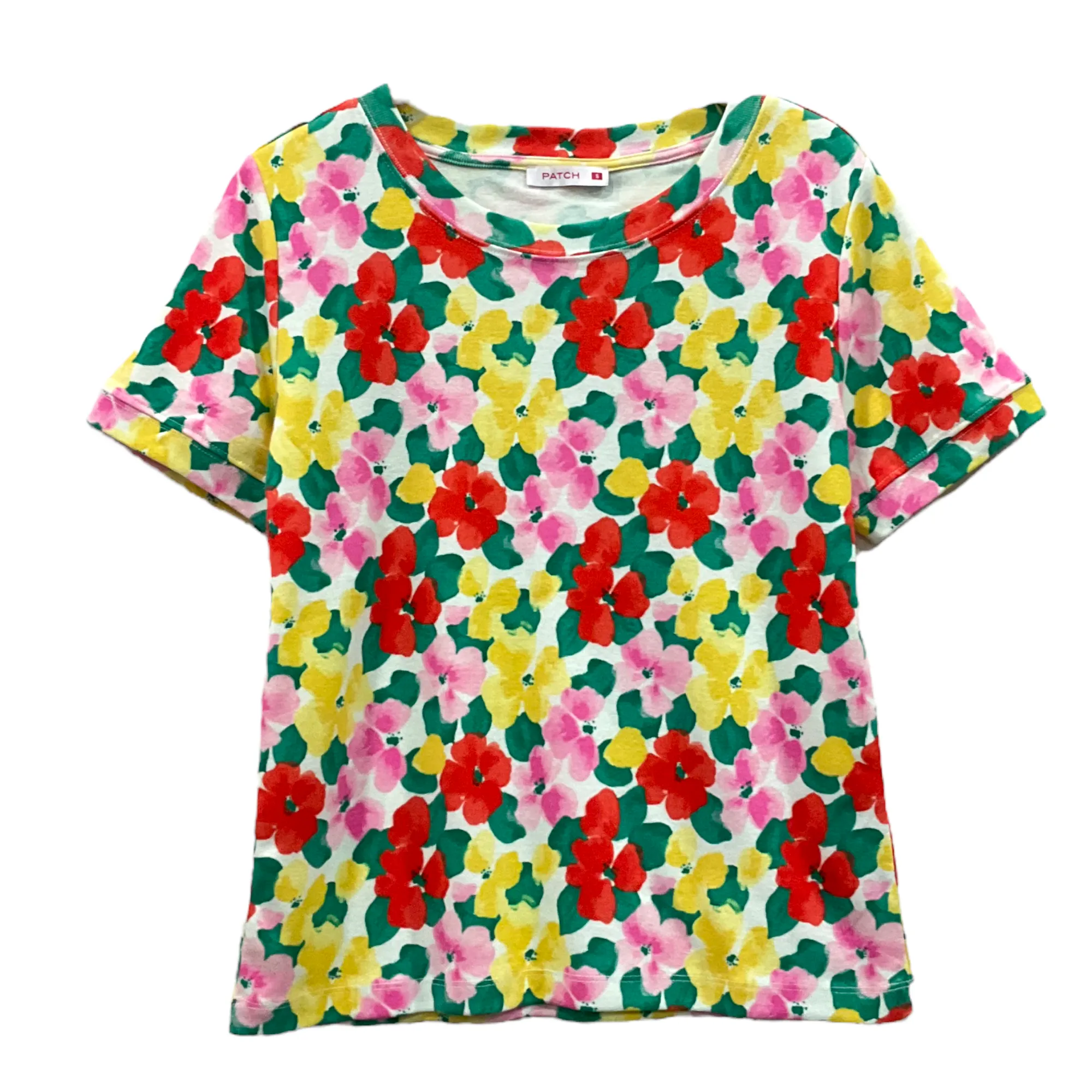 Patch Women Clothes Casual Floral Printed Short Sleeve T-Shirt