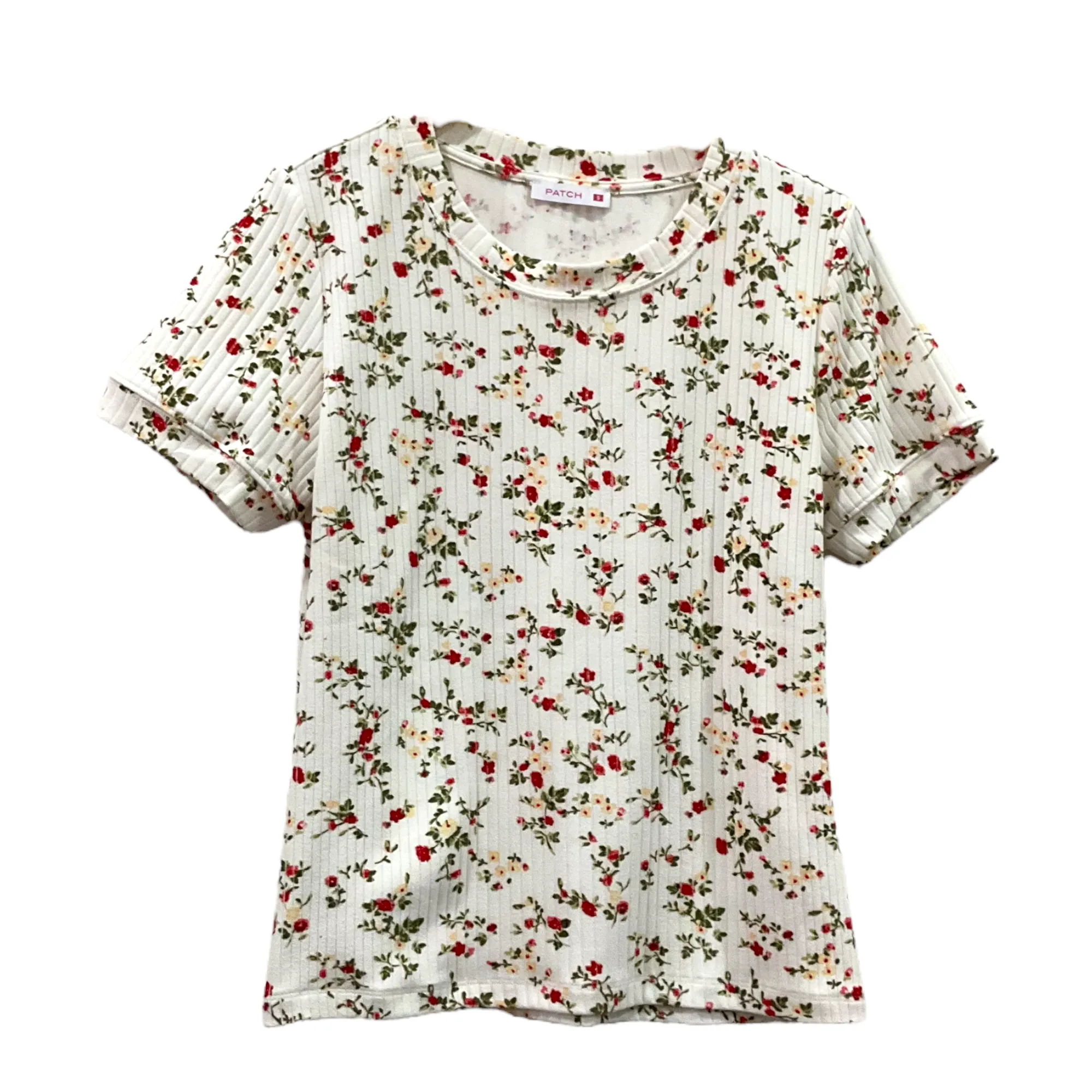 Patch Women Clothes Casual Floral Printed Short Sleeve T-Shirt