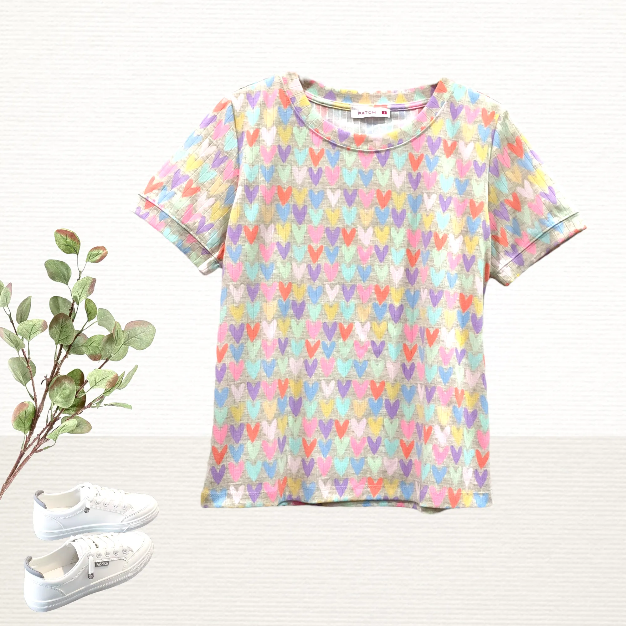 Patch Women Clothes Casual Floral Printed Short Sleeve T-Shirt