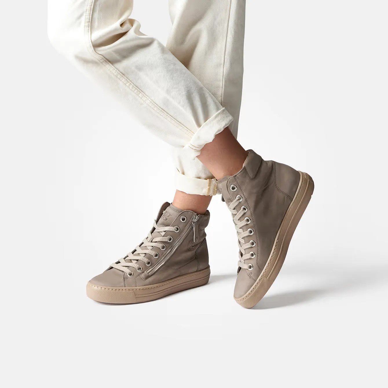 Paul Green Taupe High Top Trainers