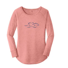 Perfect Tri Long Sleeve Tunic Tee- Blush