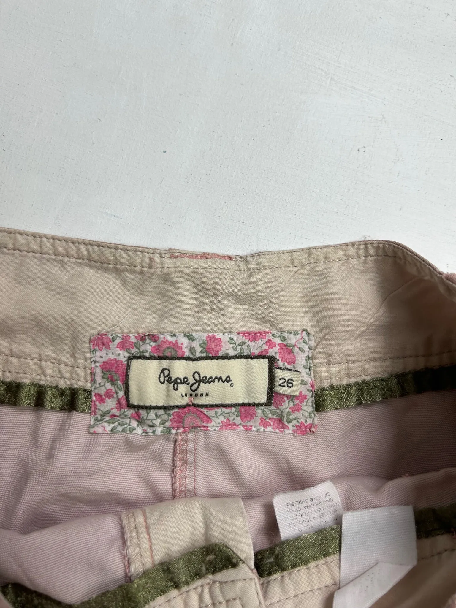 Pink low rise y2k 90s vintage cargo cotton mini skirt (XS)