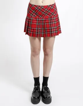 PLEATED  SKIRT RED PLAID