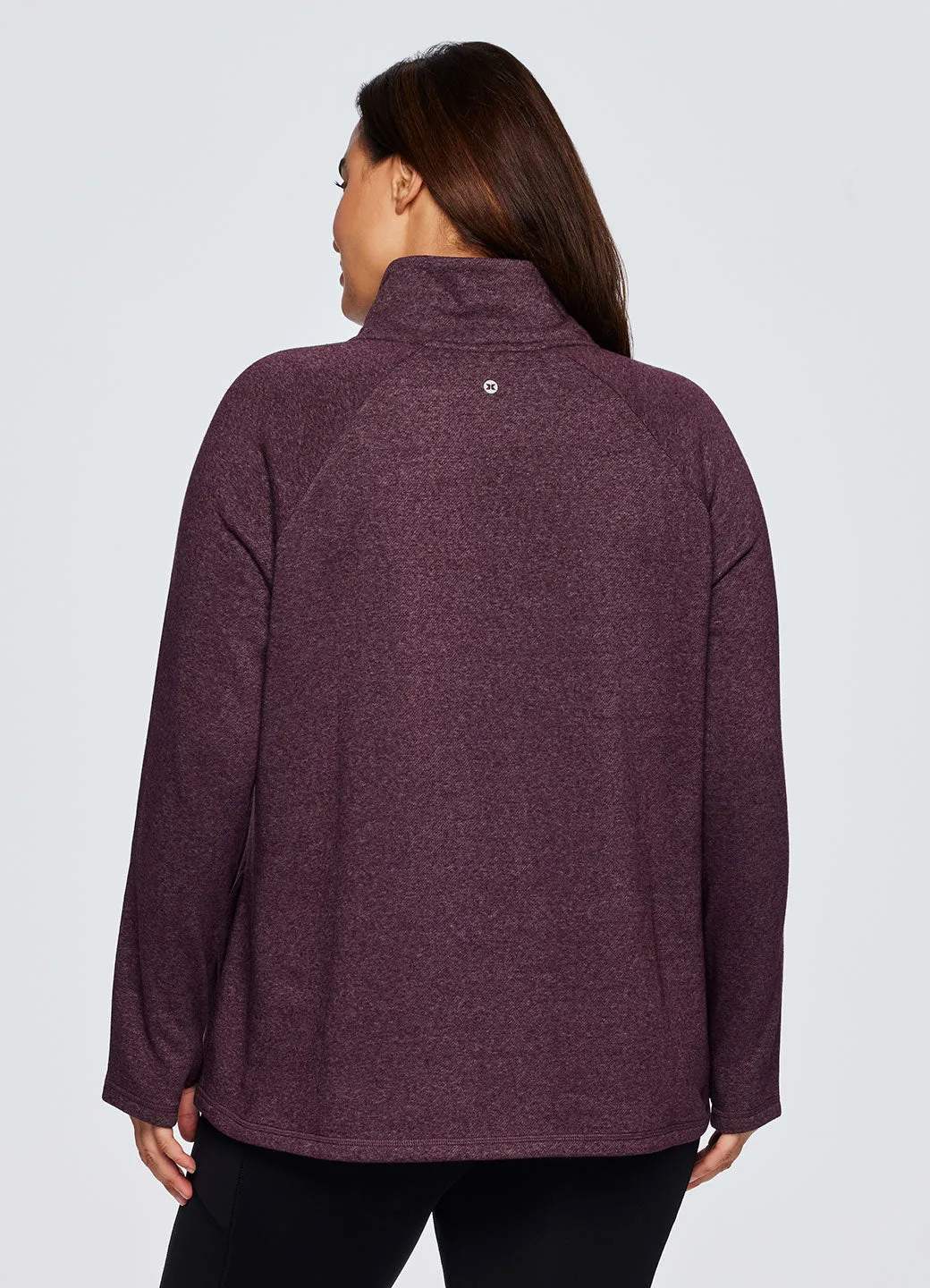 Plus Prime Ready To Roll Fleece Zip Mock Neck Pullover