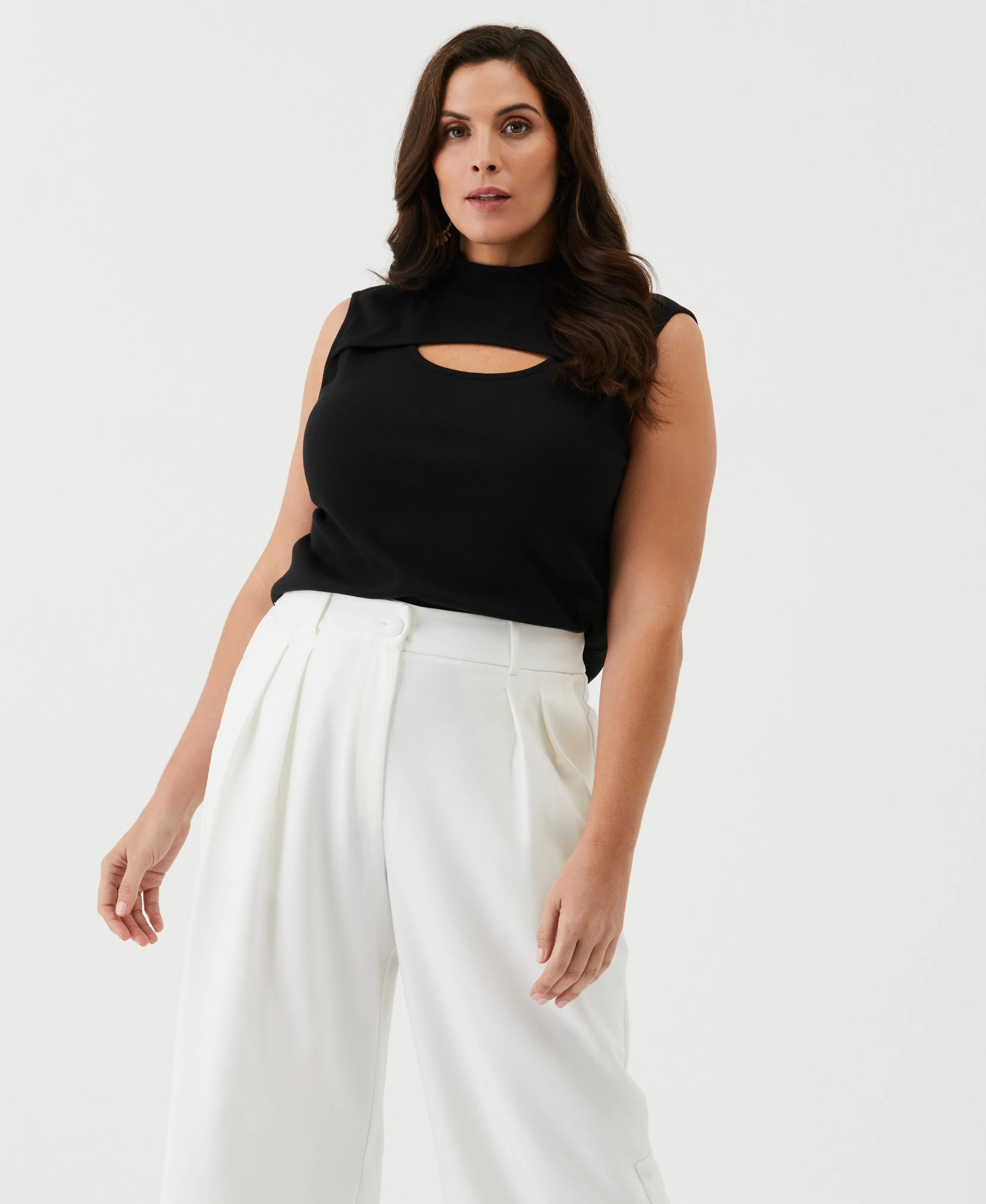 Plus Size Cutout Ribbed Tank Top