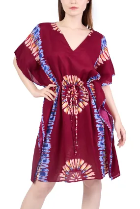 Rayon Boho Tops for Women One Size - Kimono - Burgundy