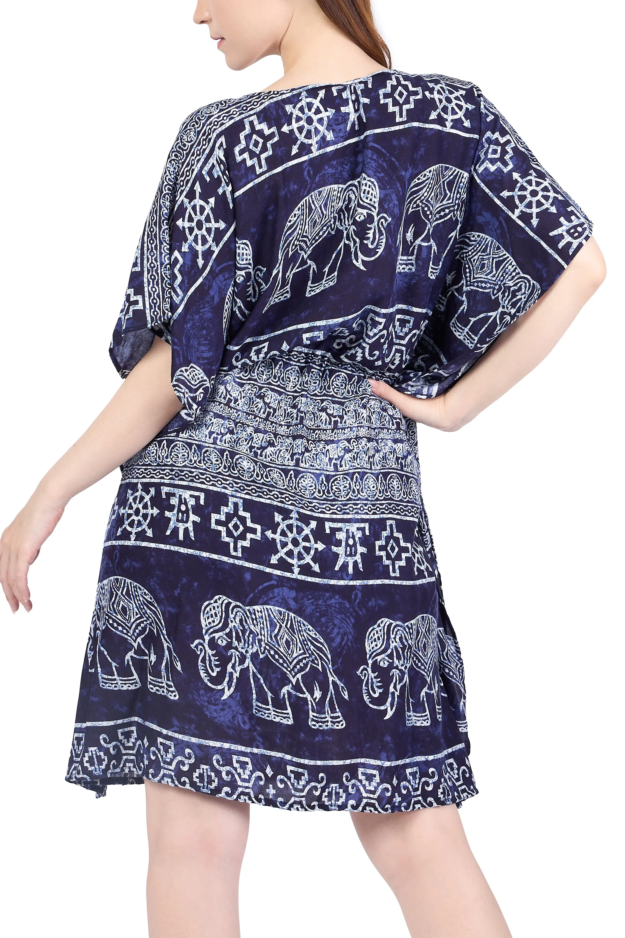 Rayon Boho Tops for Women One Size - Kimono - Dark Blue