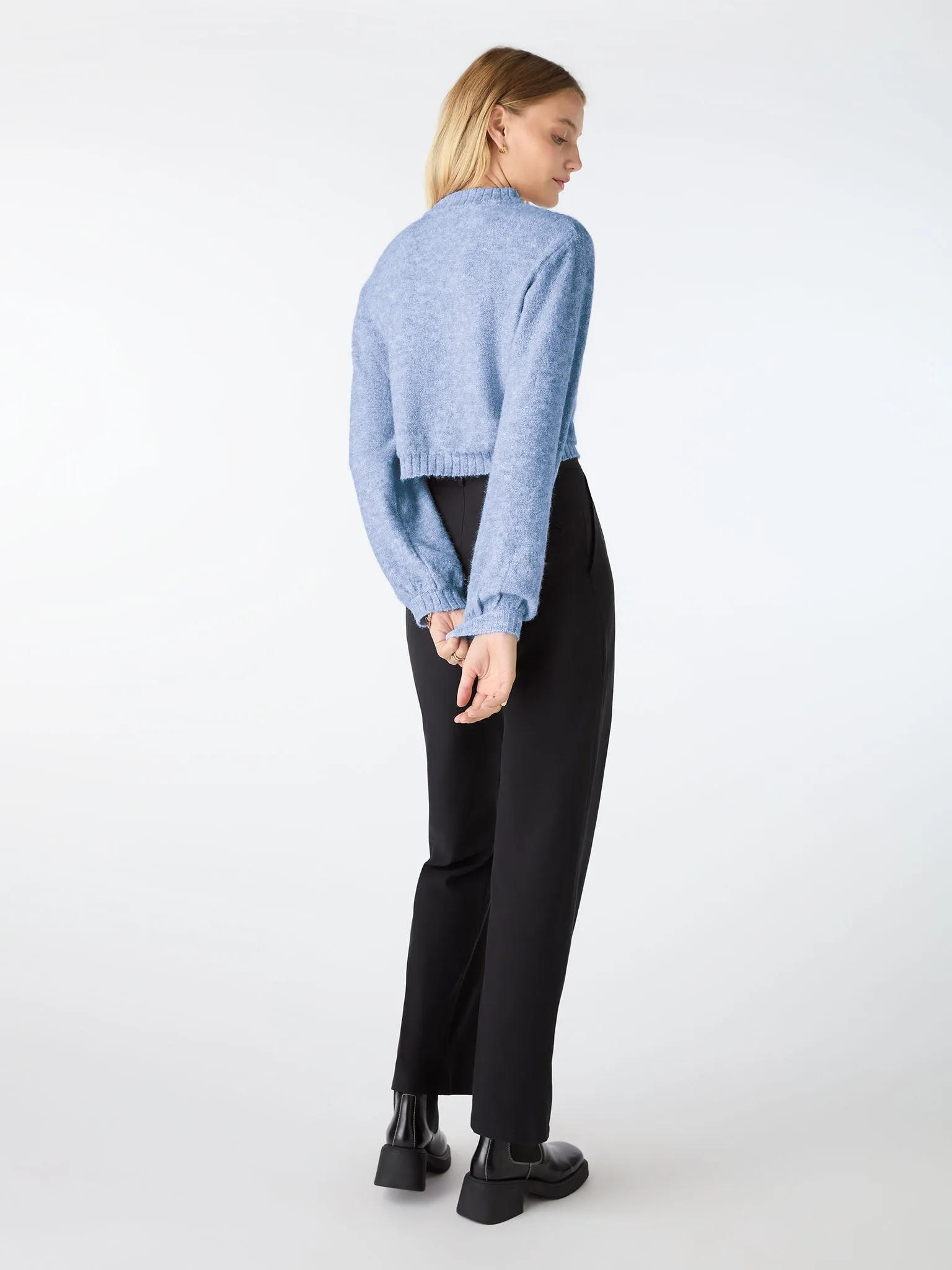 Rosalie High Neck Jumper in Cornflower Blue