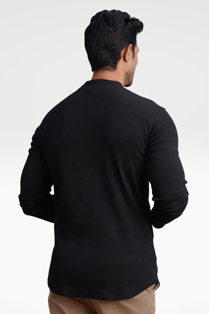 Sable Black Mock Neck Sweatshirt