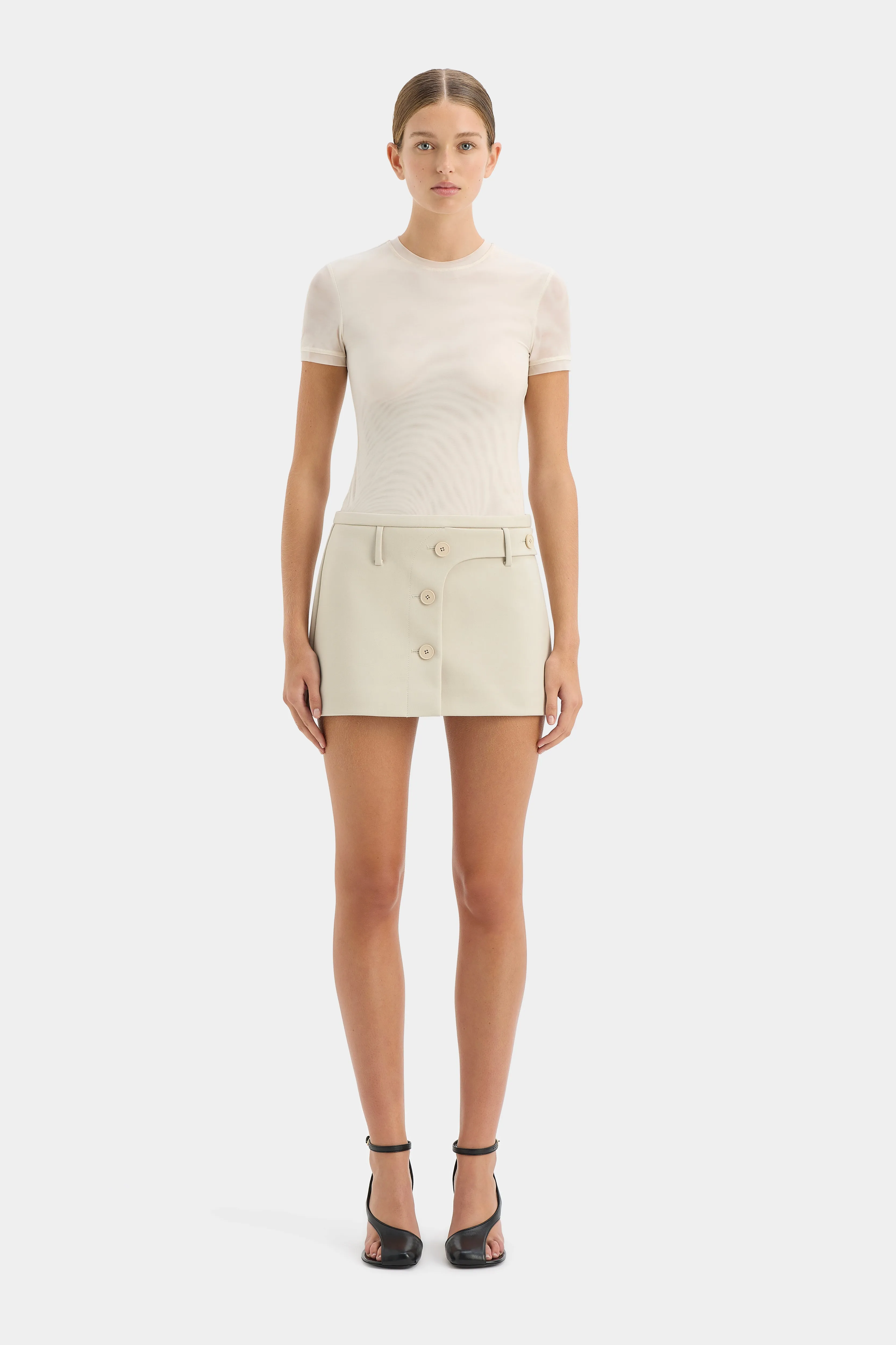 Sandrine Button Mini Skirt