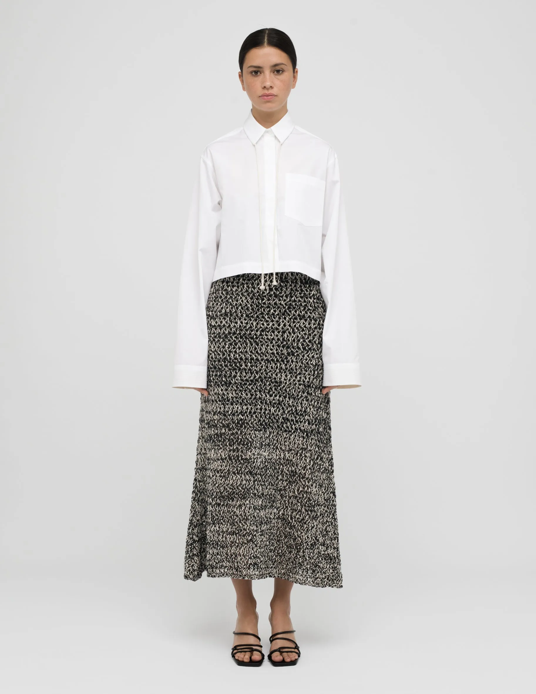 See Through Midi Knit Skirt