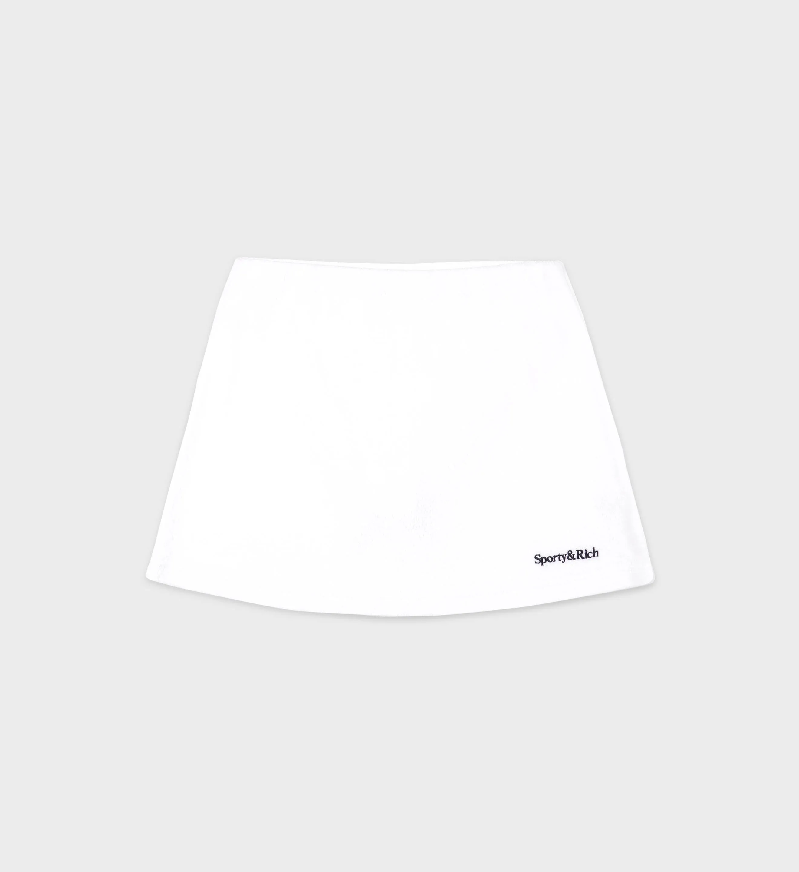 Serif Logo Terry Skirt - White/Navy