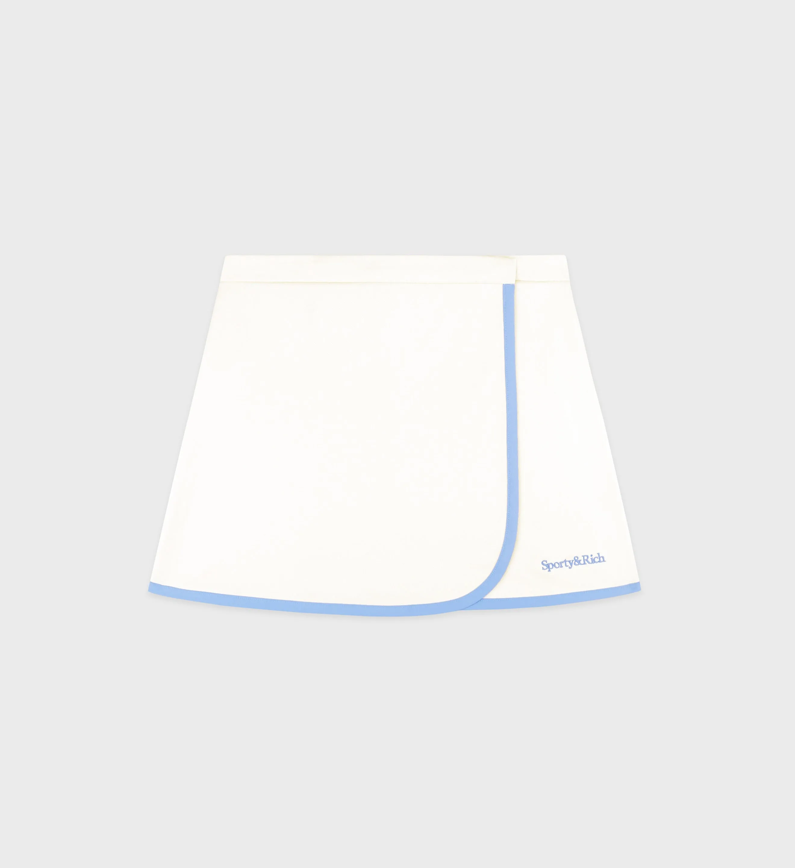 Serif Logo Wrap Skirt - Coconut/Sky Blue