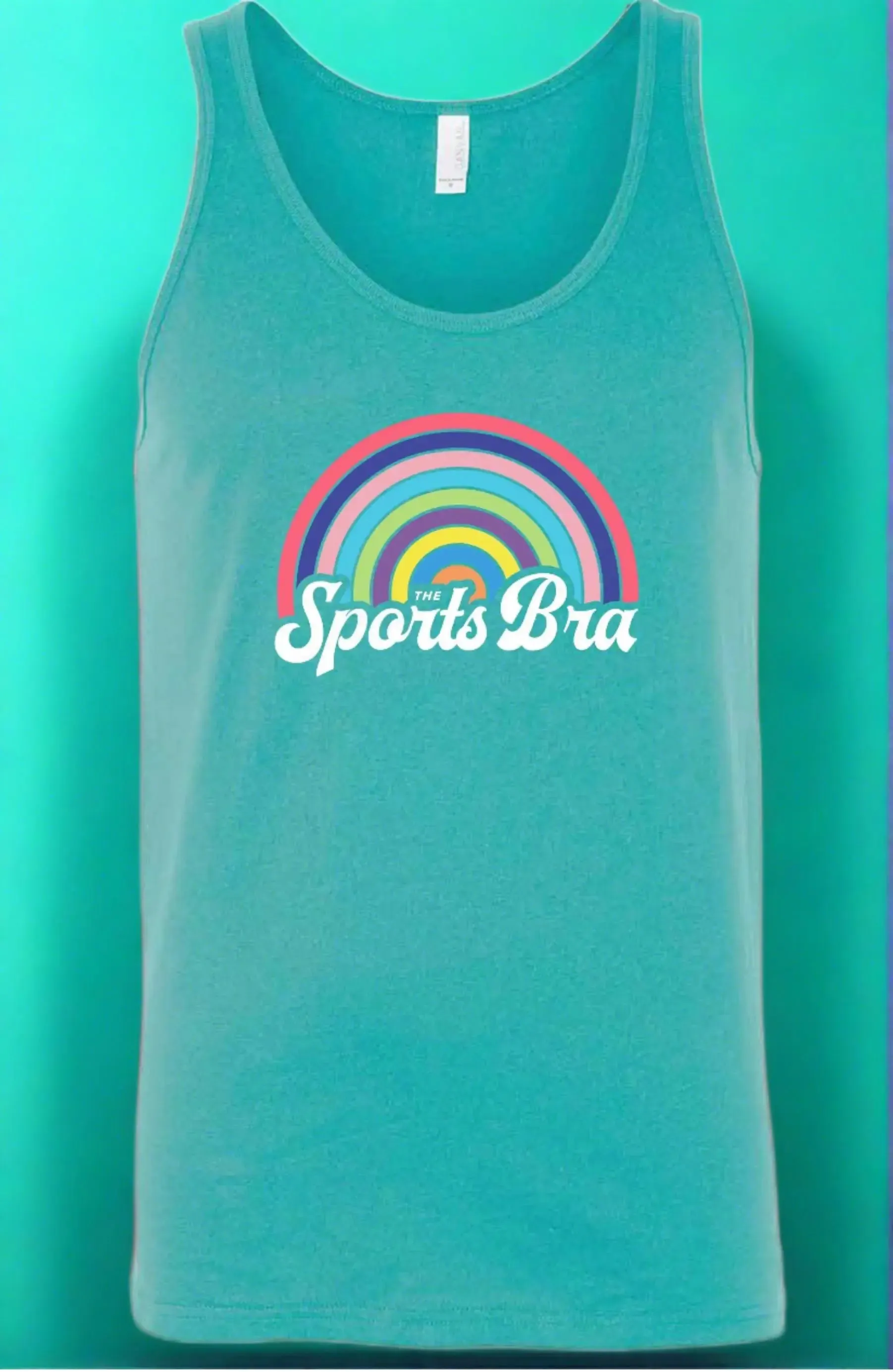 Signature Rainbow The Sports Bra Teal Tank