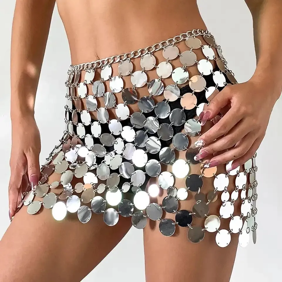 Silver Glitter Skirt