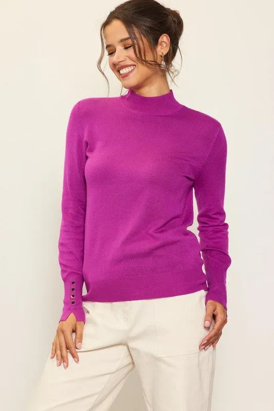 Sky Mock Neck Sweater