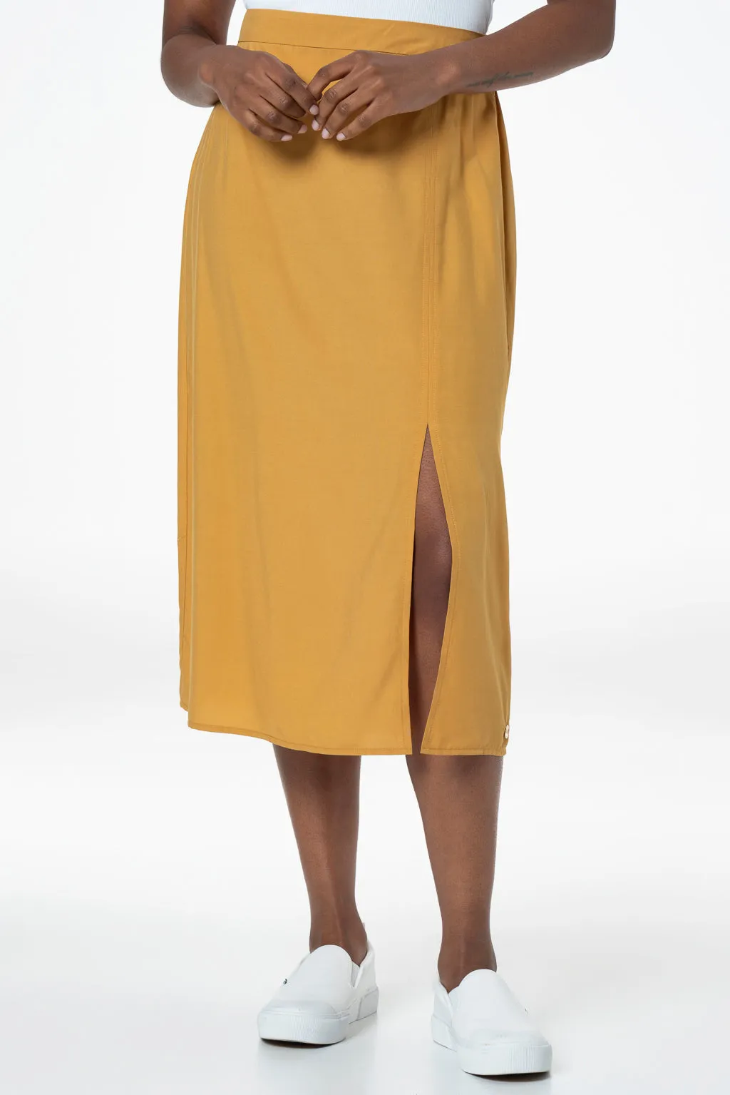 Slit Skirt _ 143387 _ Yellow