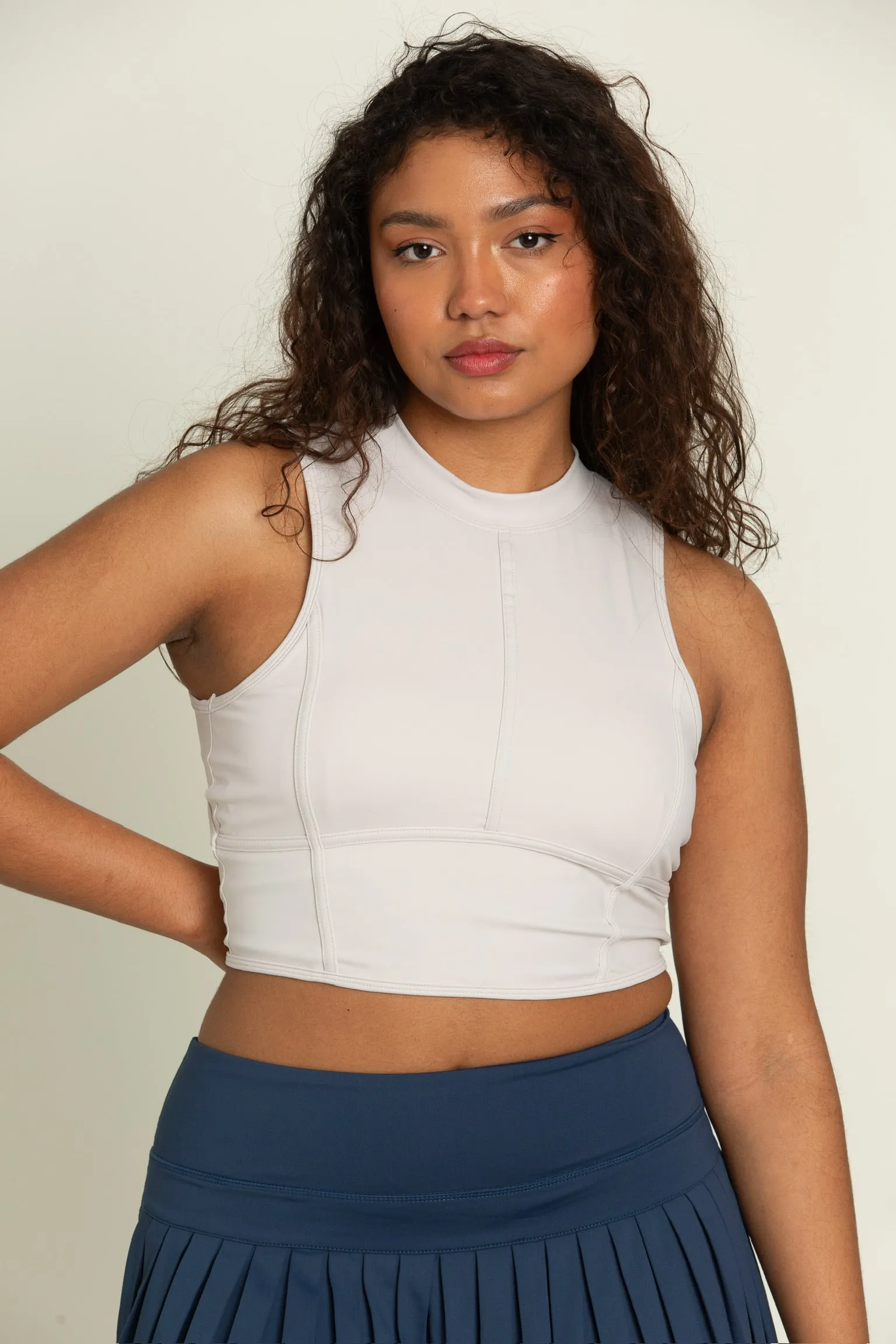 Smoke Sleeveless Crop Top