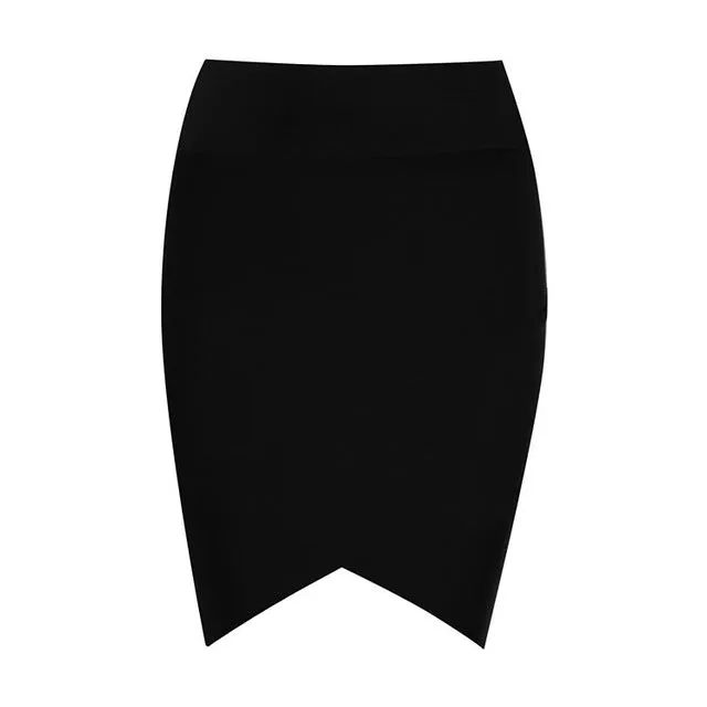 Solid Irregular Mini  Bandage Skirt