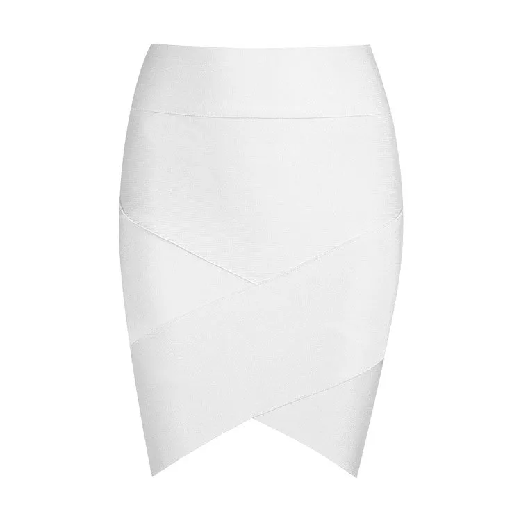 Solid Irregular Mini  Bandage Skirt