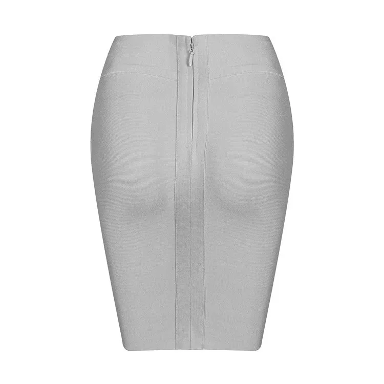 Solid Irregular Mini  Bandage Skirt