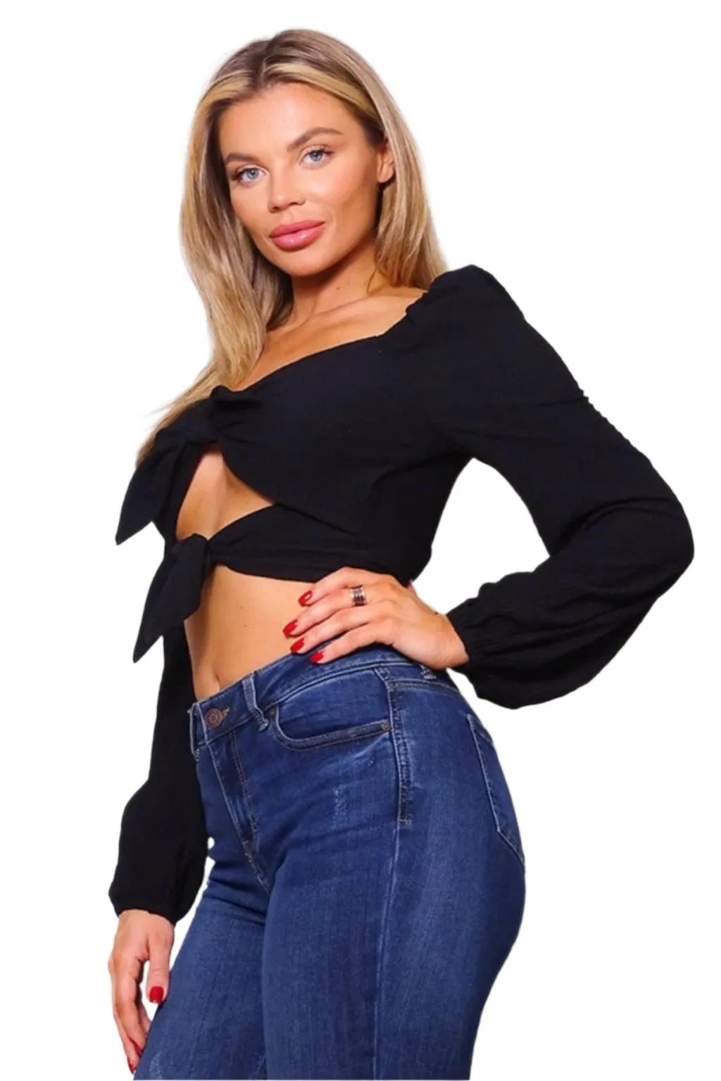 Special V Amore Front Tie Crop Tops