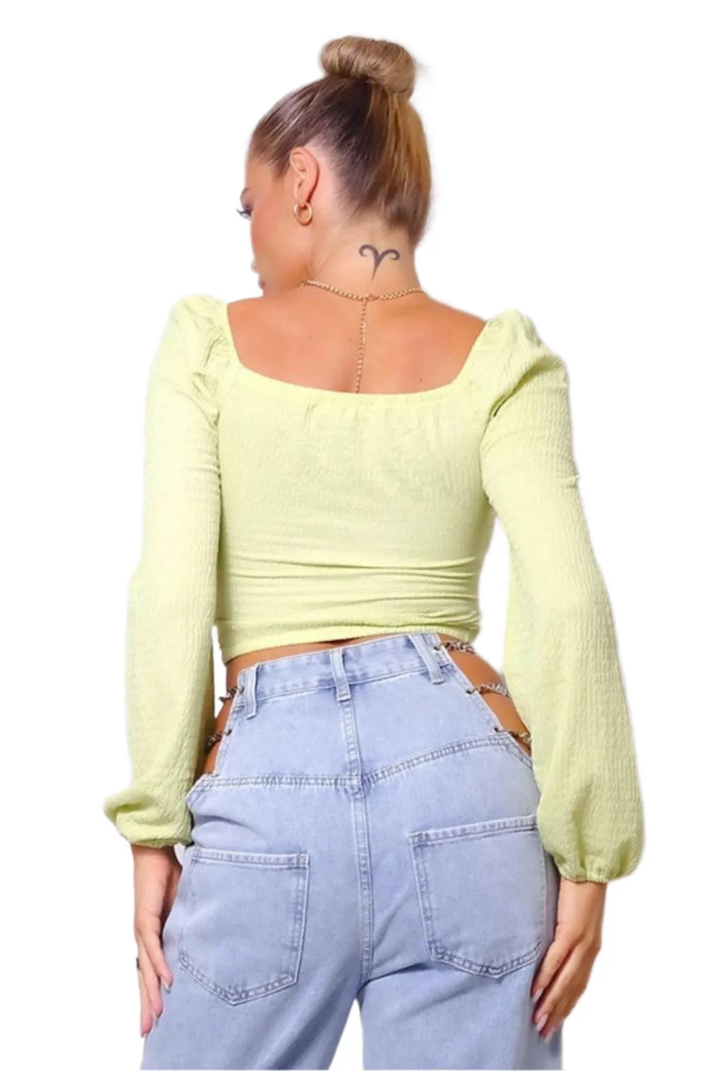 Special V Amore Front Tie Crop Tops