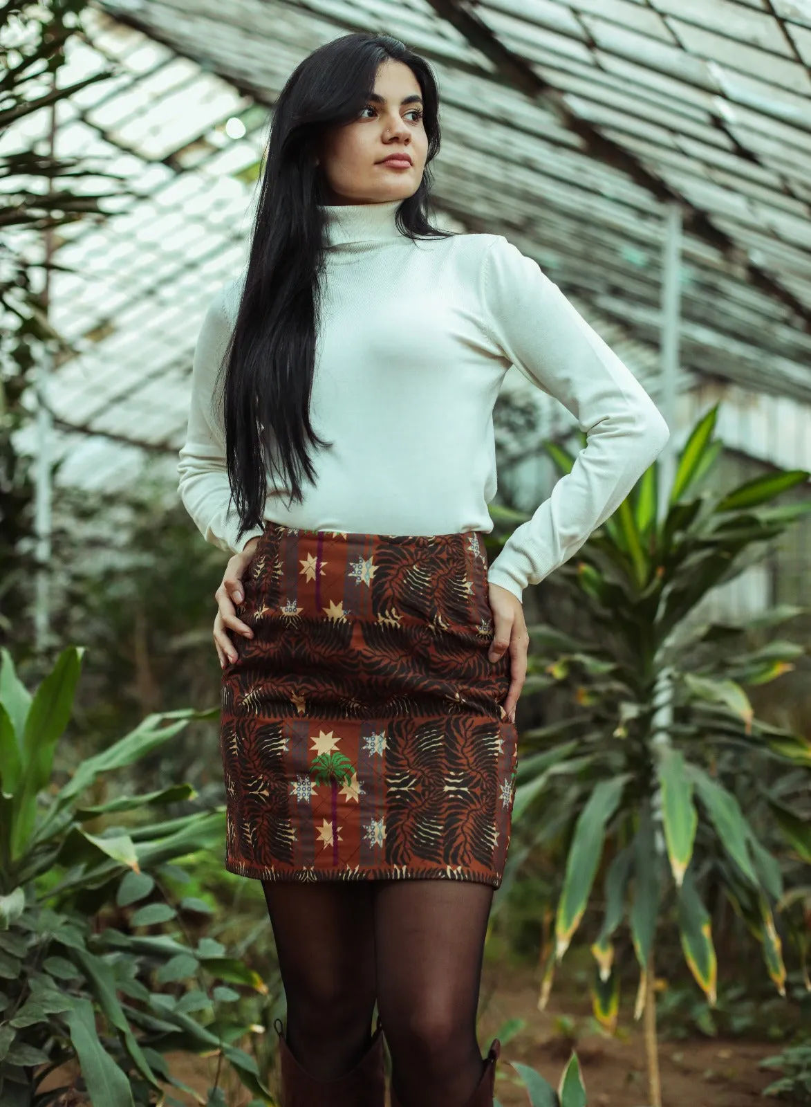 Starry Night Skirt Brown X Black