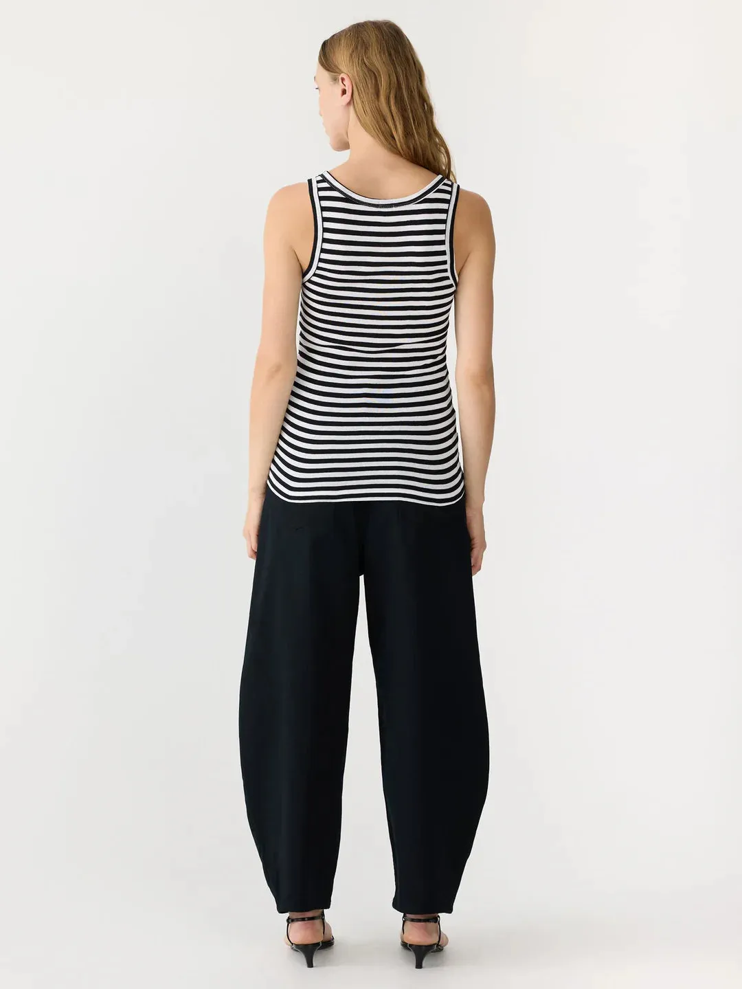 Stripe Slim Rib Tank ii - Black/White