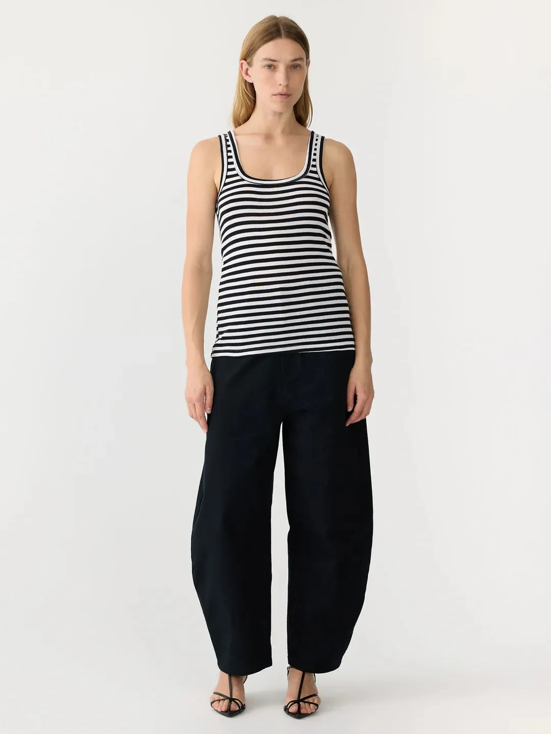 Stripe Slim Rib Tank ii - Black/White