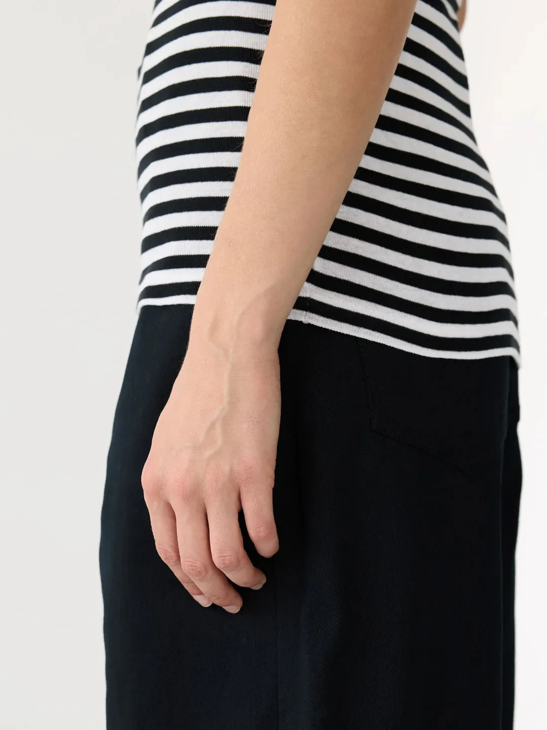 Stripe Slim Rib Tank ii - Black/White