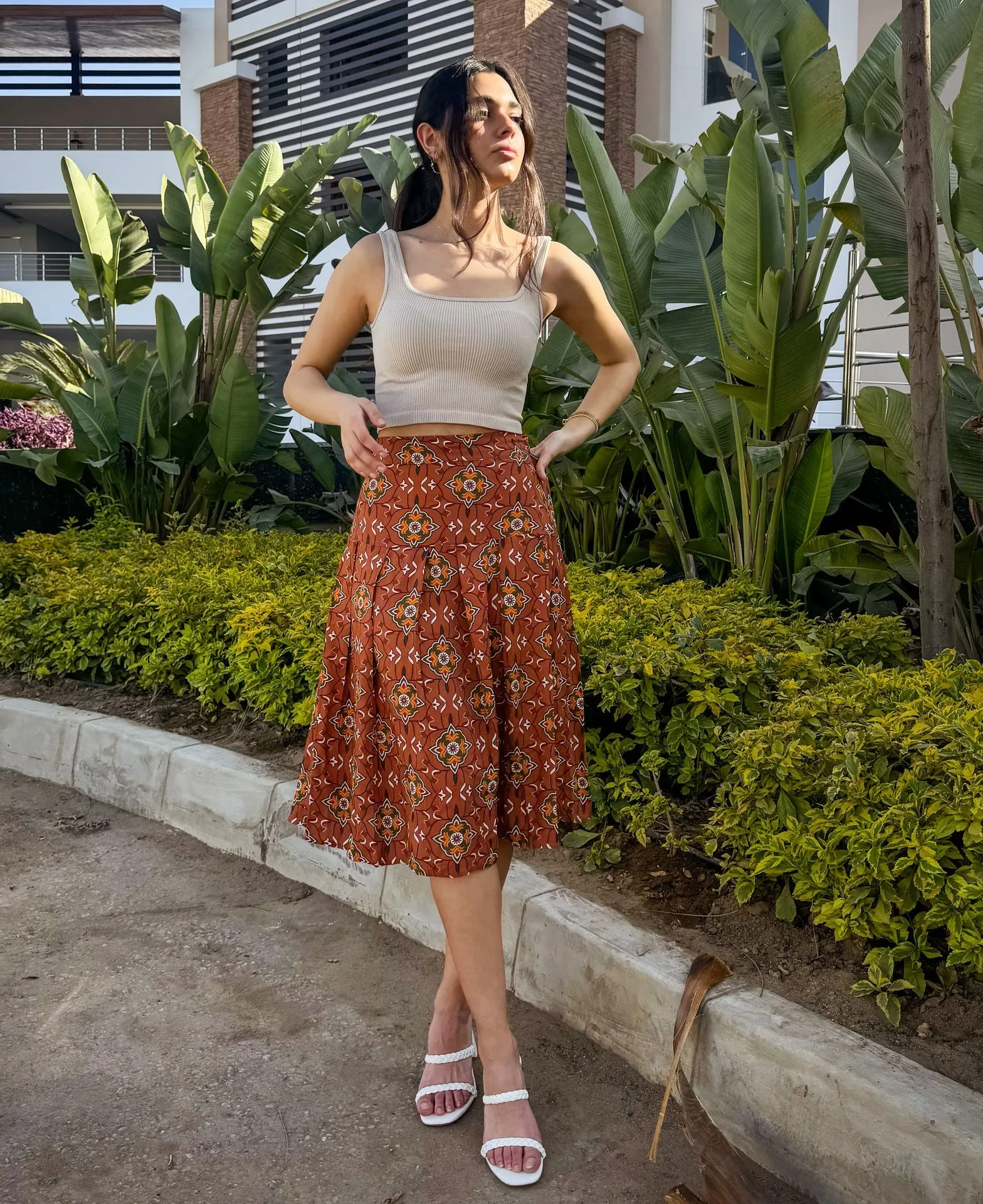 Suri Midi Skirt In Cinnamon