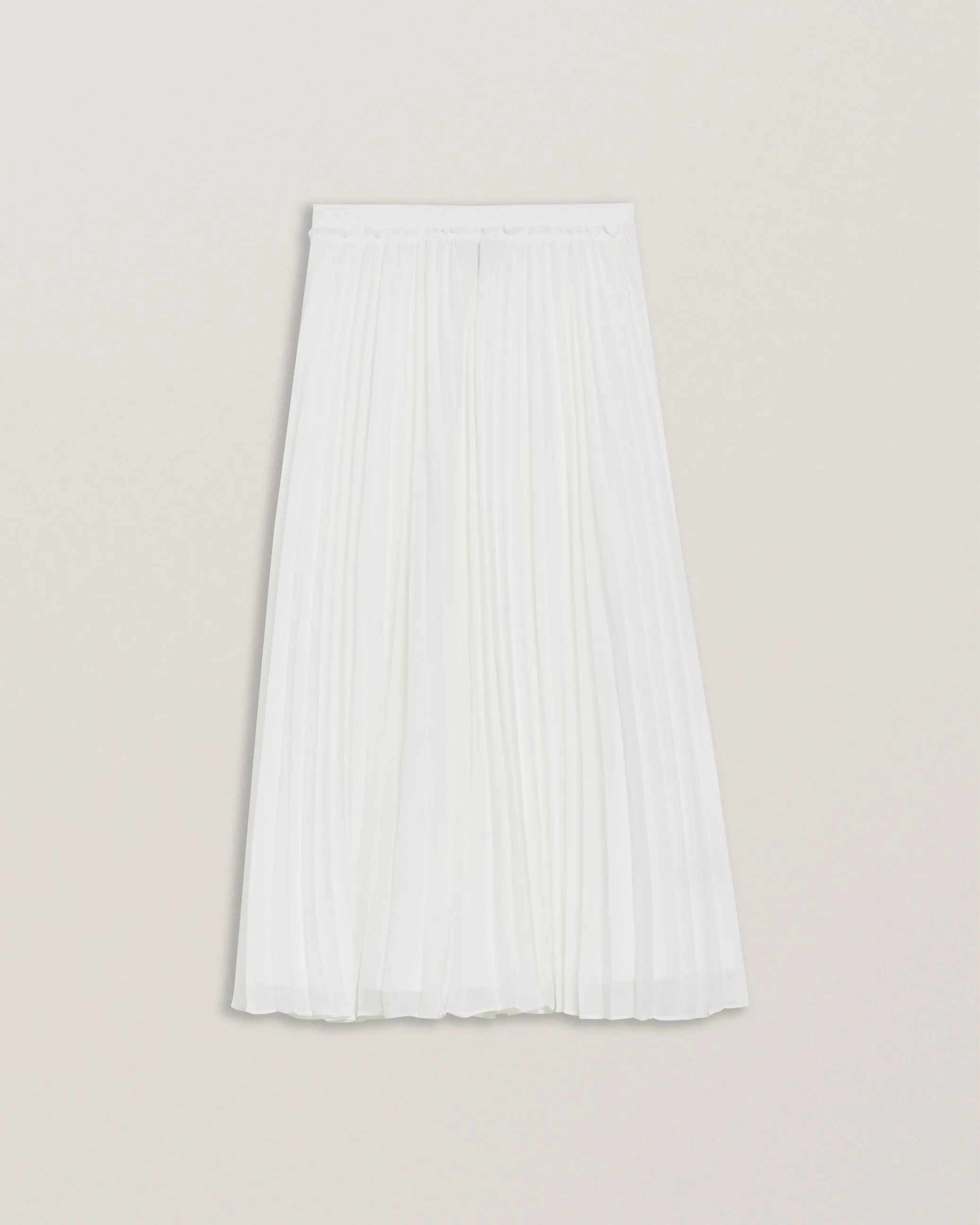 Tambor Pleated Midi Skirt With Elasticate White