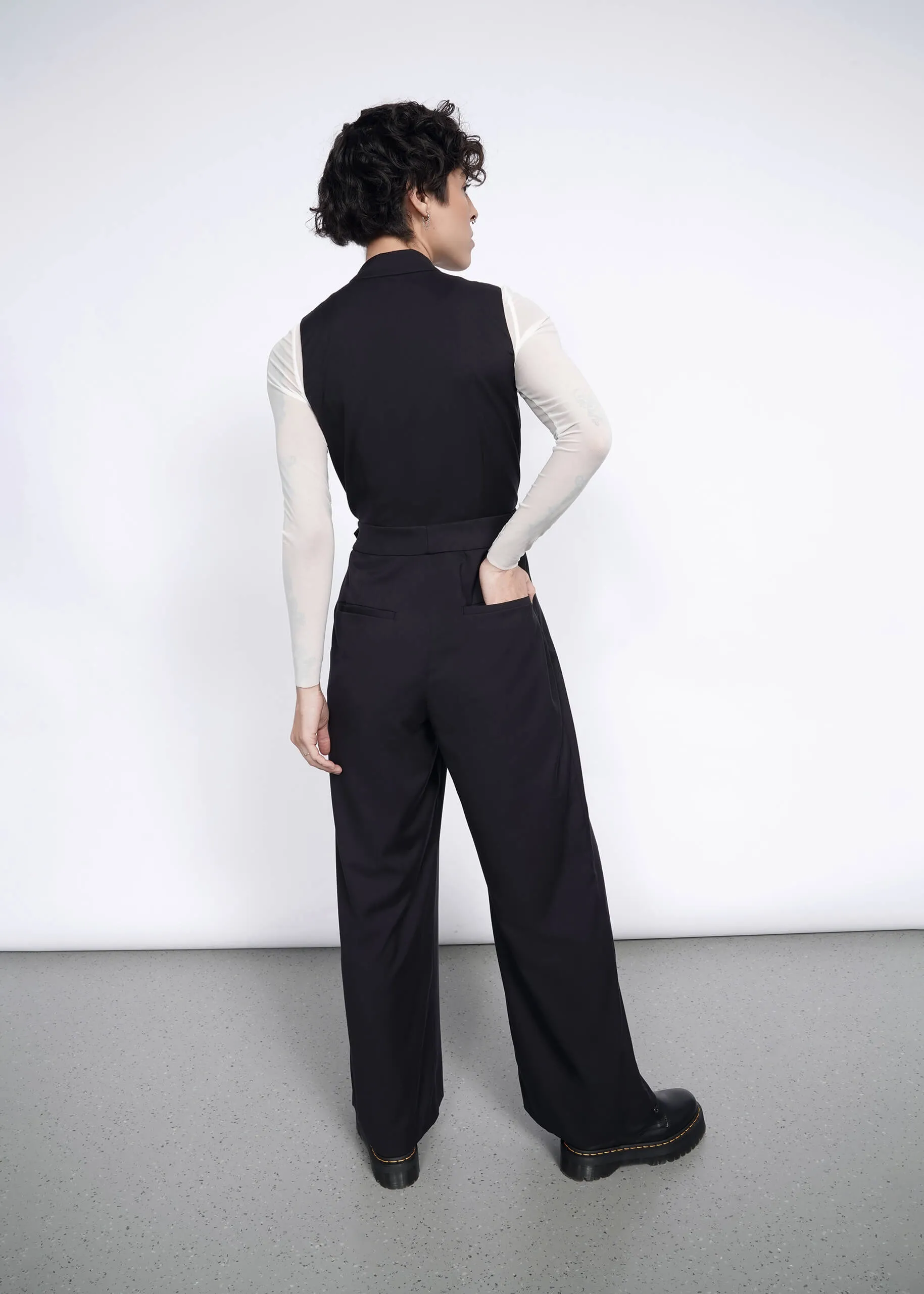 The Empower High Waisted V-Neck Jumpsuit