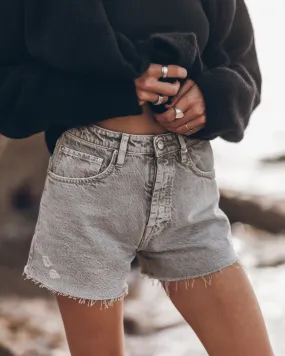 The Khaki Faded Denim Shorts