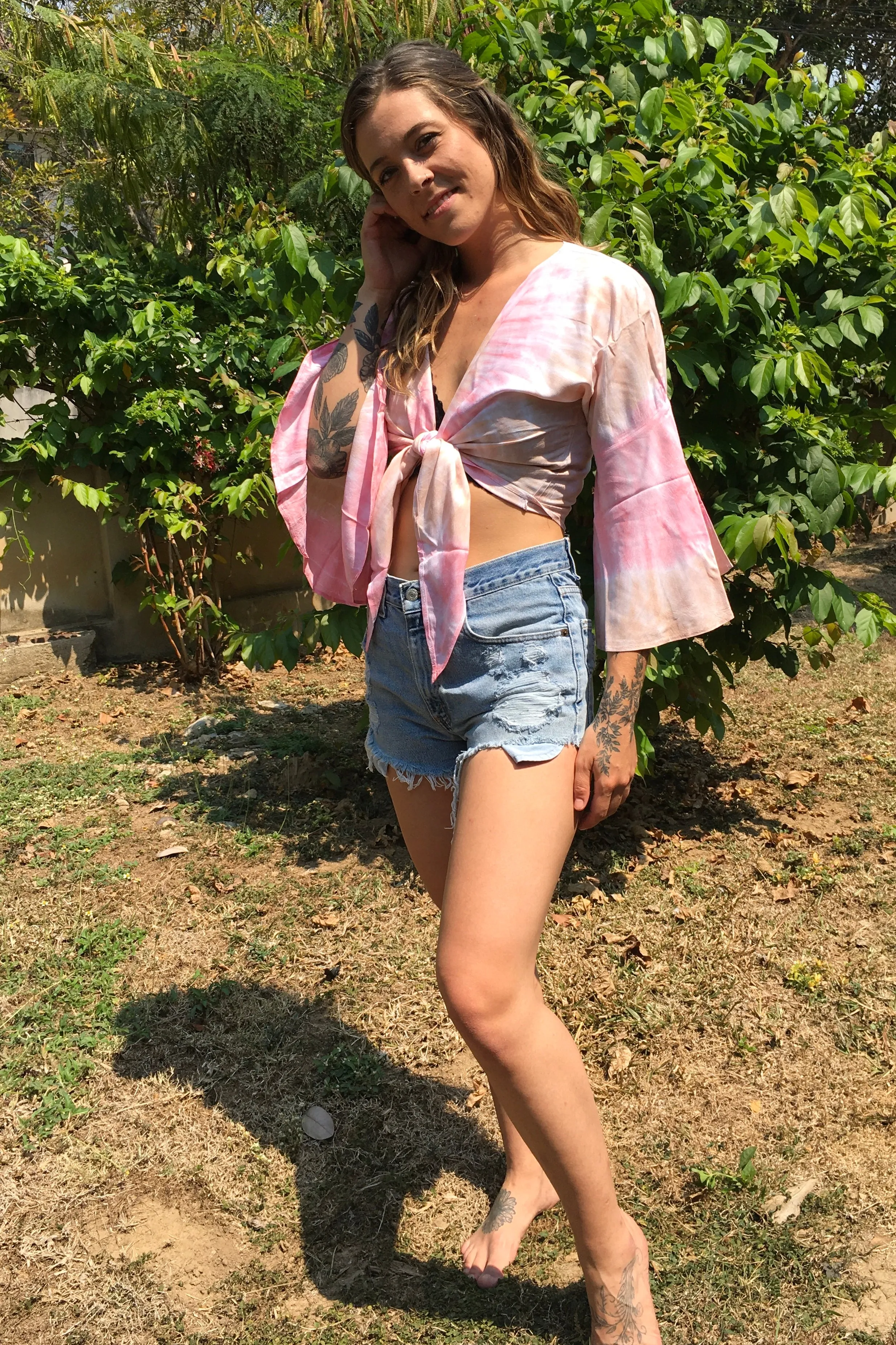 Tie Dye Wrap Top