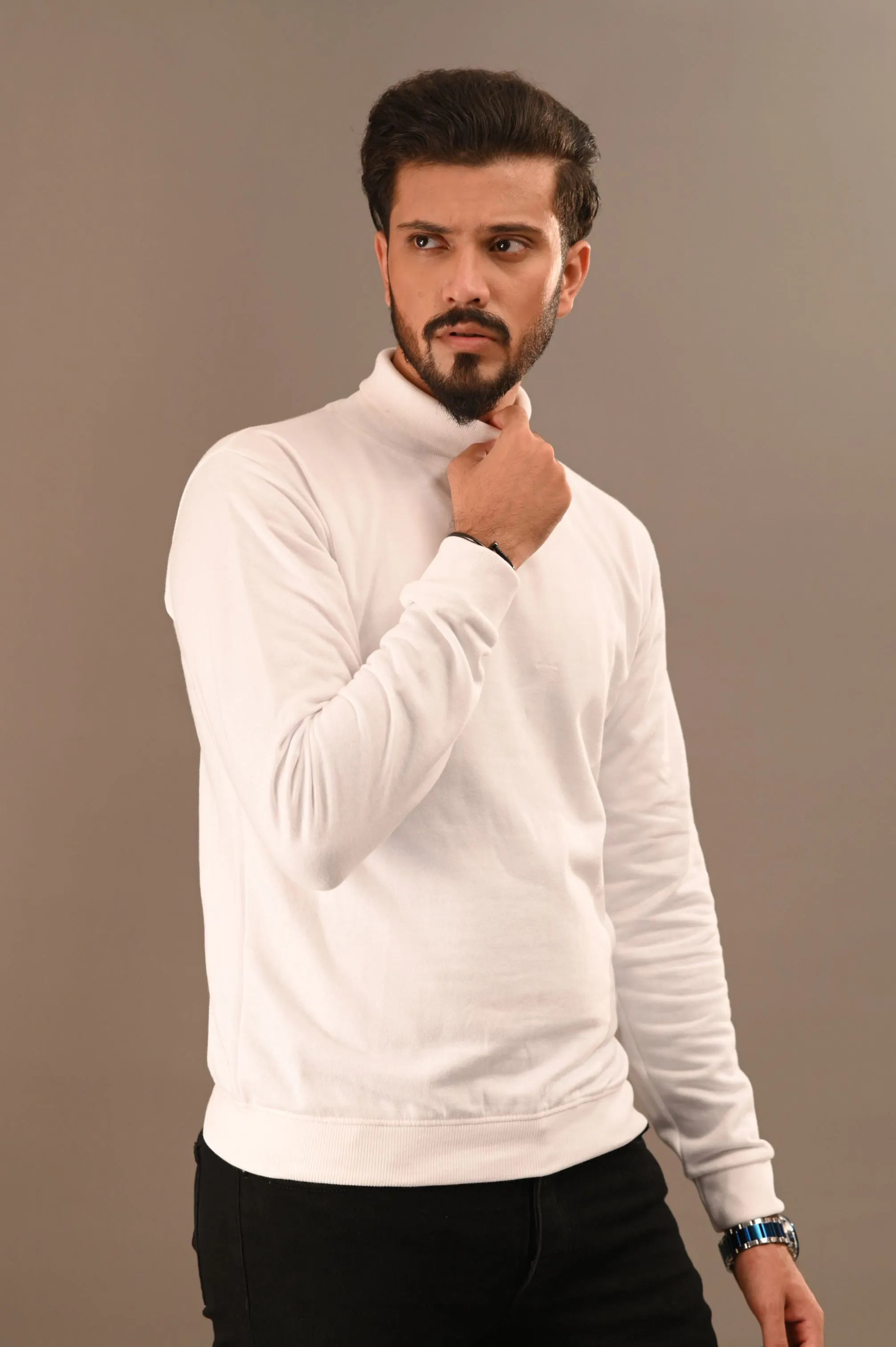 White Basic Mock Neck