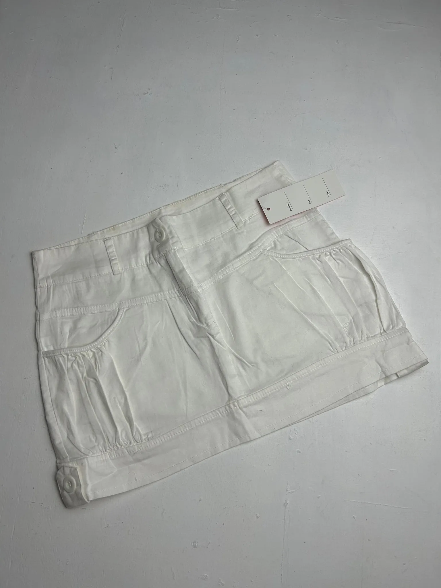 White cotton low rise y2k 90s vintage mini skirt (S)