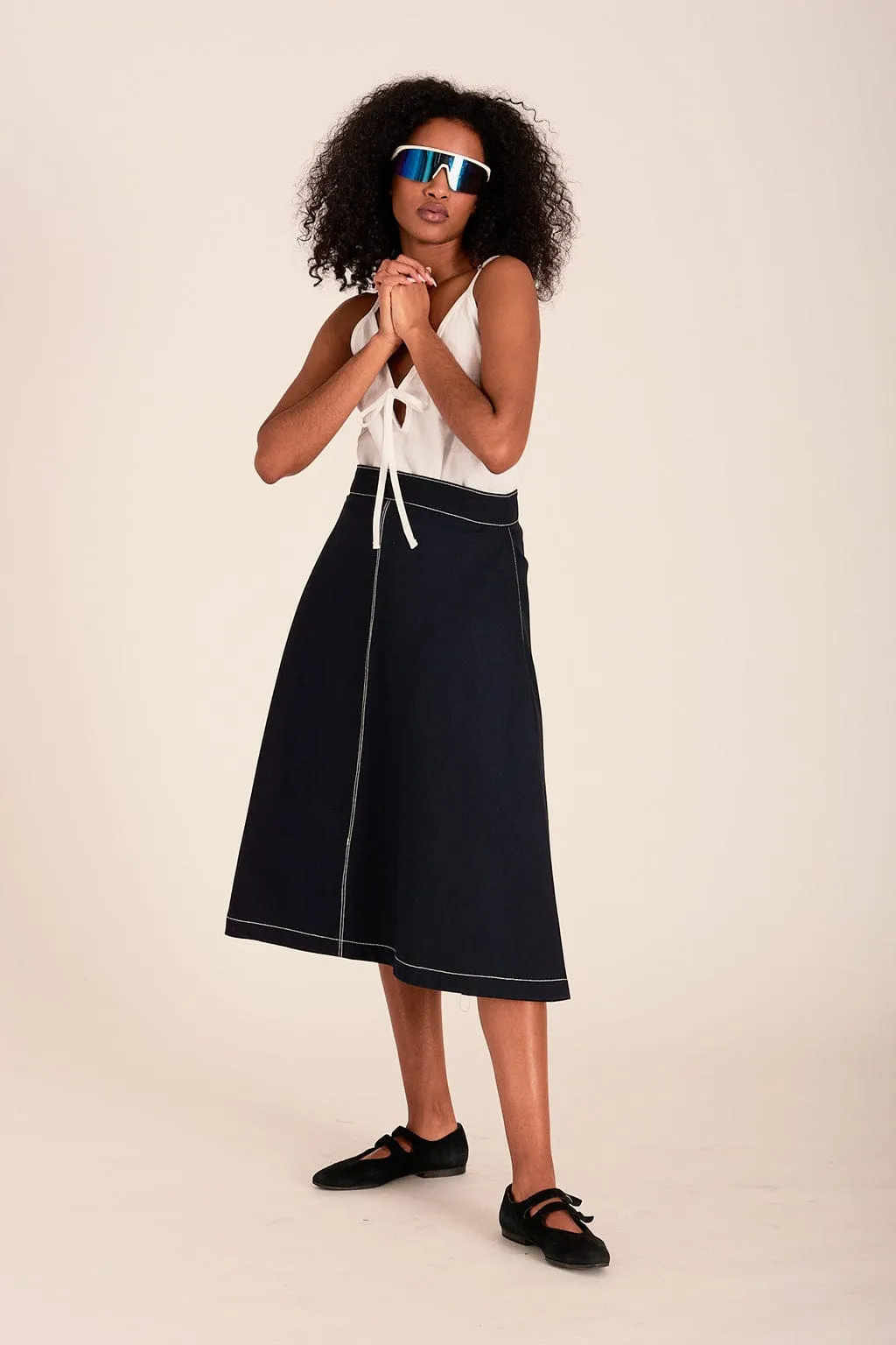 Winnie Skirt Navy Twill