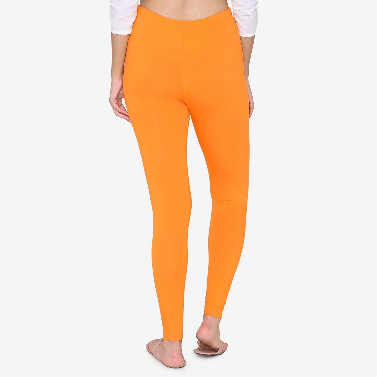 Women's Cotton Ankle leggings (Free Size) - Fire