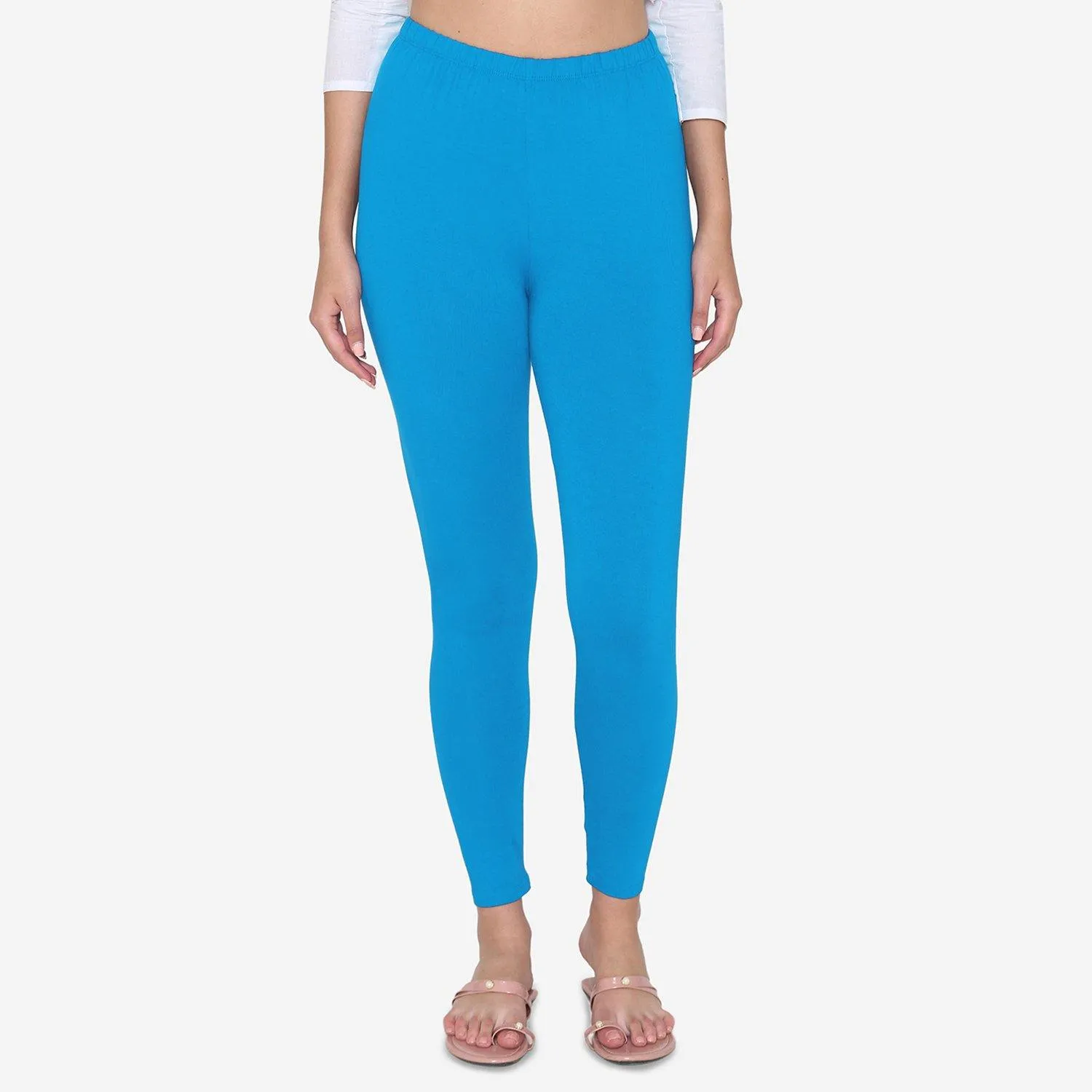 Women's Cotton Ankle leggings (Free Size) - Sapphire