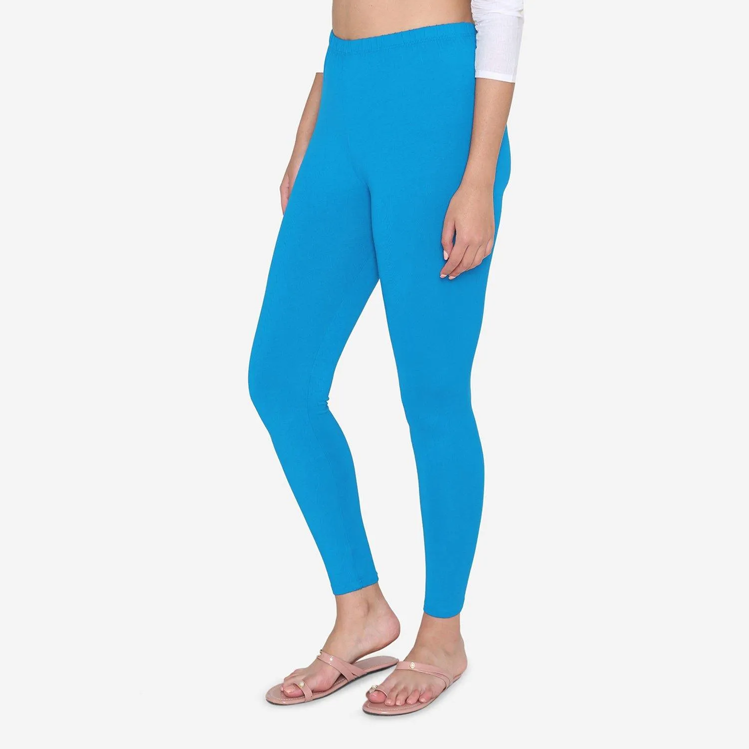 Women's Cotton Ankle leggings (Free Size) - Sapphire