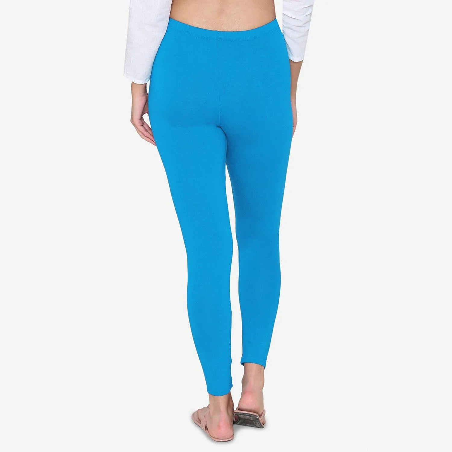 Women's Cotton Ankle leggings (Free Size) - Sapphire