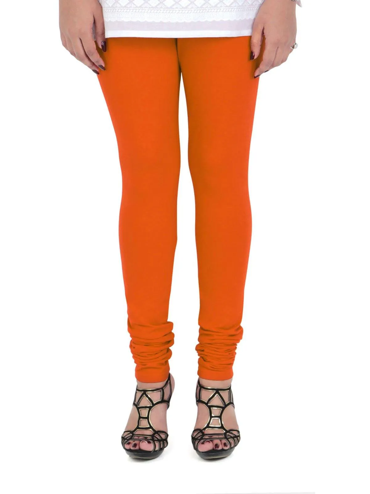 Women's Cotton Churidar Leggings (Free Size) - Fire