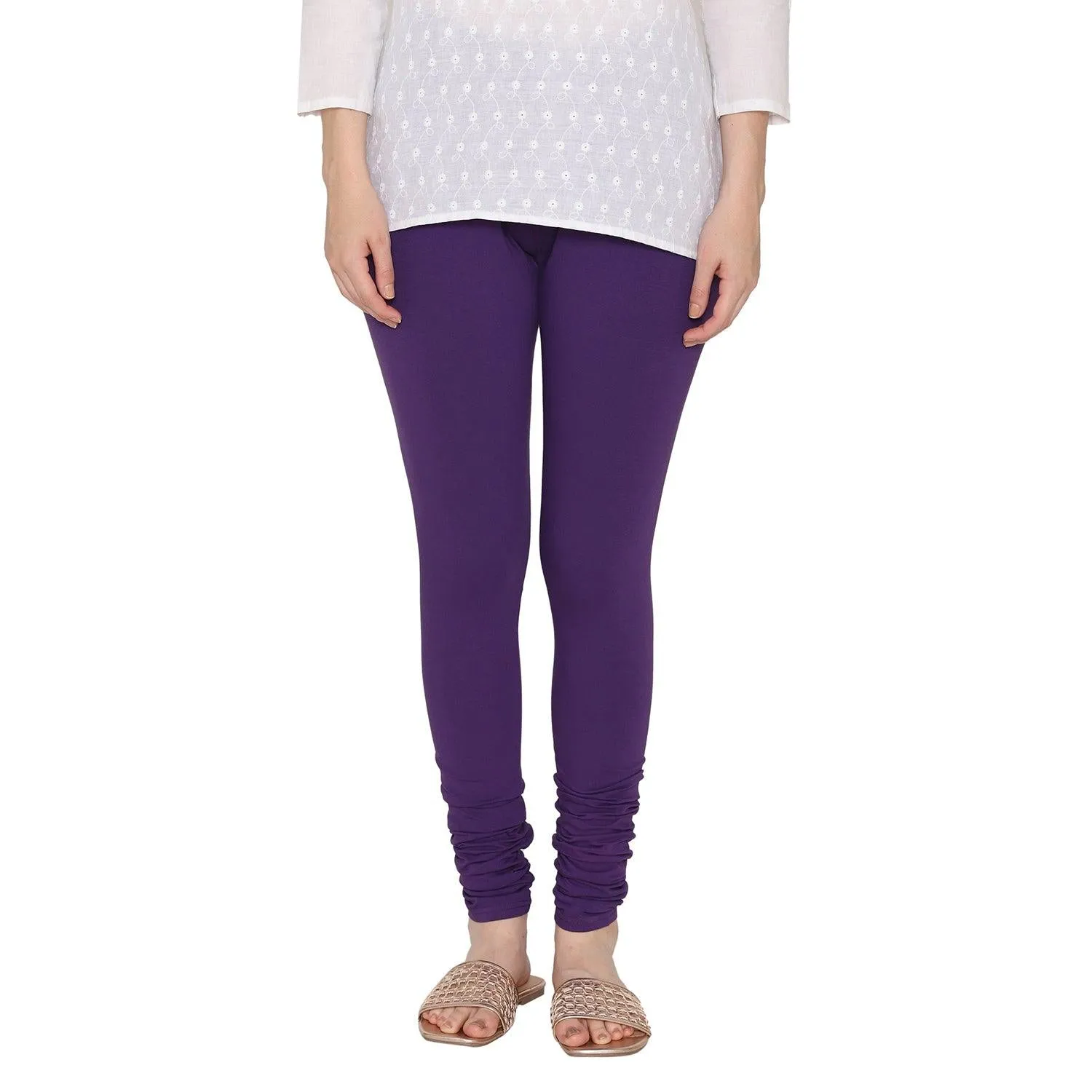 Women's Cotton Churidar leggings (Free Size) - Ultra Voilet