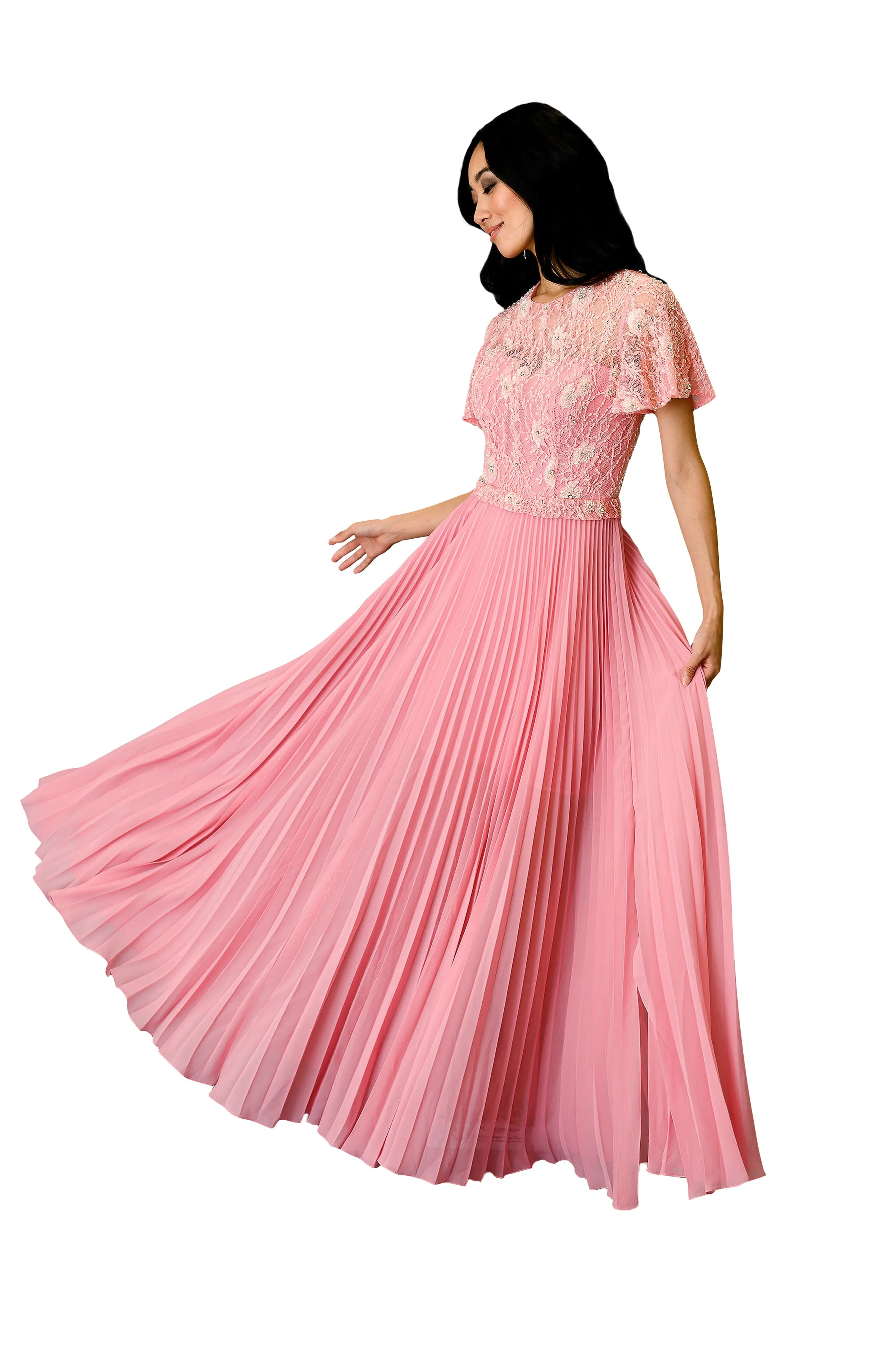 Women's Embroidered Pleated Dress